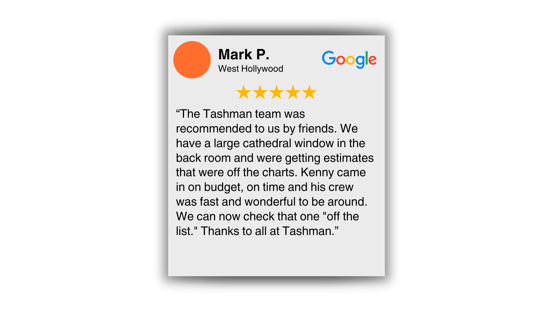 Tashman reviews