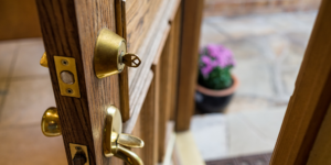 Key in lock of wood door is the Perfect Hardware for Enhanced Security and Appeal.